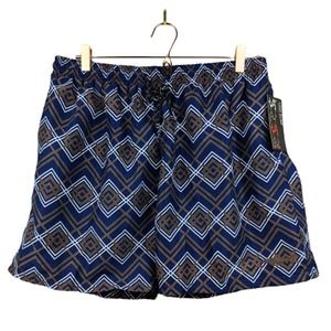 Uzzi Mens 2XL XXL Blue Brown Diamonds Swim Shorts